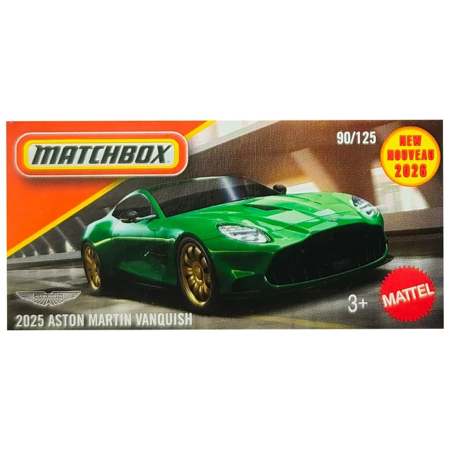 Matchbox: 2025 Aston Martin Vanquish zöld papírdobozos kisautó 1/64 – Mattel