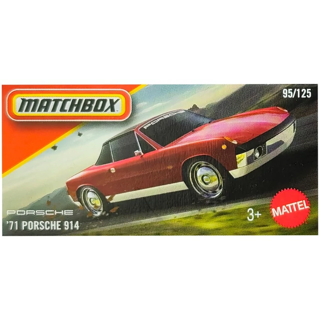 Matchbox: '71 Porsche 914 piros papírdobozos kisautó 1/64 – Mattel