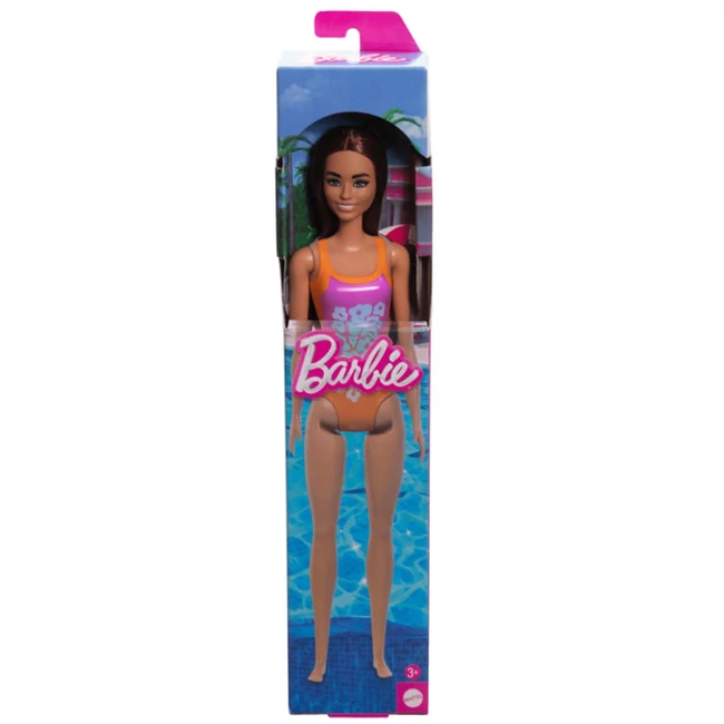 Barbie Beach baba lila színű, mintás fürdőruhában – Mattel