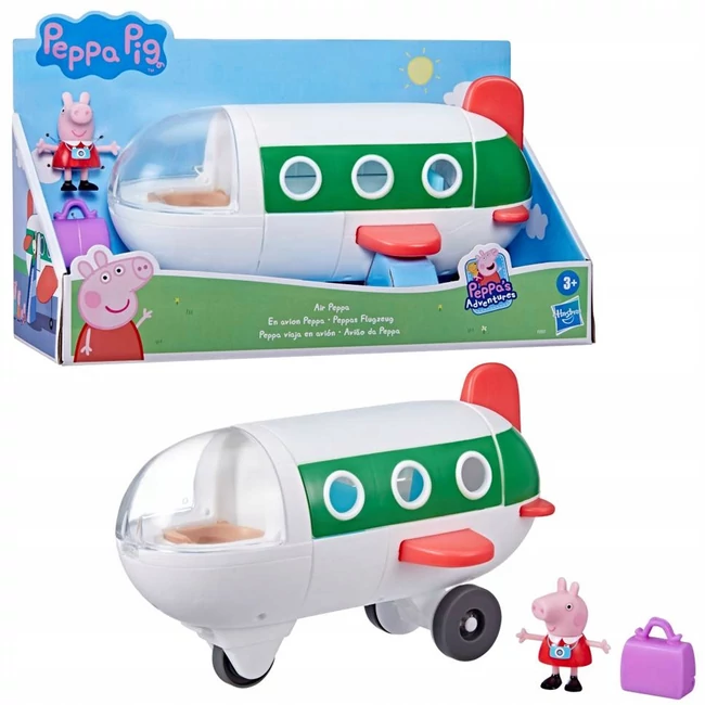 Peppa malac: Peppa repülőgépe utazótáskával és Peppa malaccal figuraszett – Hasbro