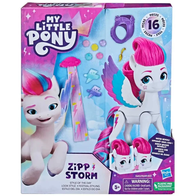 Én kicsi Pónim: A nap stílusa – Zipp Storm 16 db-os figuraszett matricákkal és kiegészítőkkel – Hasbro