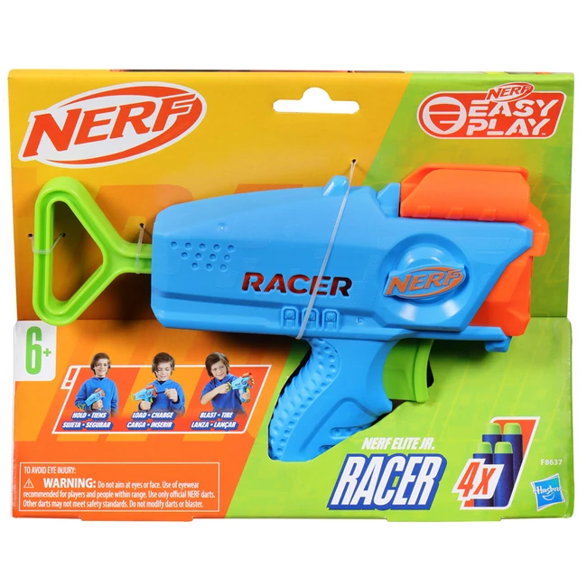 Nerf: Elite Junior Racer – Easy-Play szivacslövő fegyver 4 db tölténnyel – Hasbro