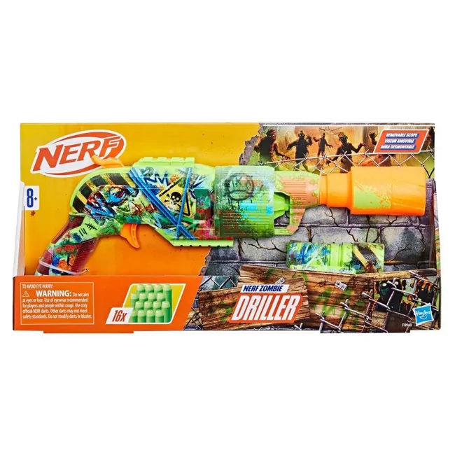 Nerf: Zombie Driller szivacslövő fegyver 16 tölténnyel – Hasbro