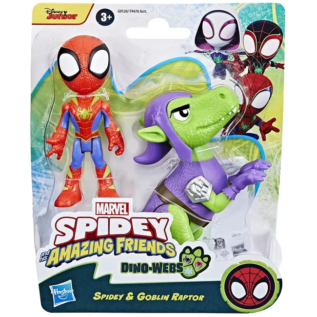 Spidey és csodálatos barátai: Póki és Goblin Dino-Háló Akciófigura Szett – Hasbro