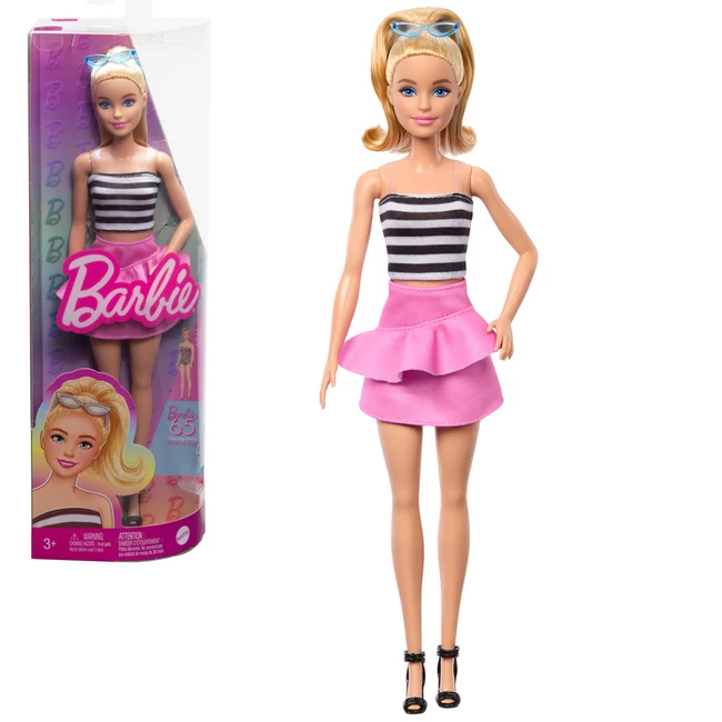 Barbie: Fashionista stílusos baba rózsaszín szoknyában, napszemüveggel – Mattel