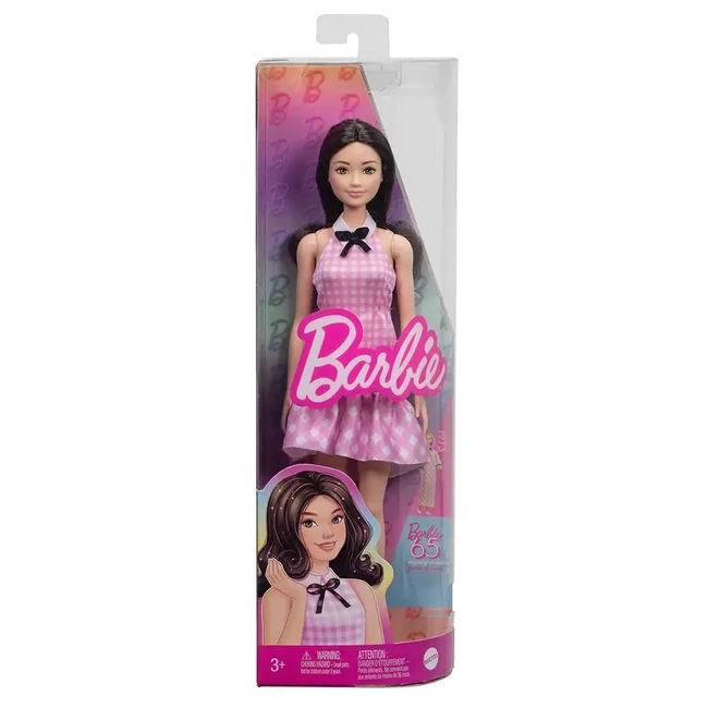 Barbie: Fashionista stílus baba színes, kockás ruhában – Mattel