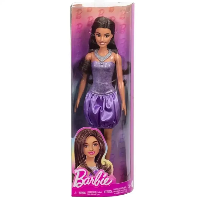 Barbie: Fashionista stílusos baba lila ruhácskában – Mattel
