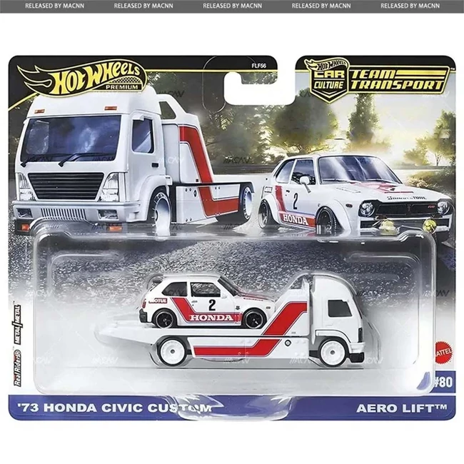 Hot Wheels: Aero Lift Prémium autószállító és 73 Honda Civic Custom kisautó 1/64 – Mattel