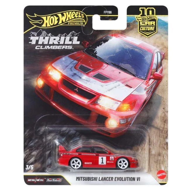 Hot Wheels Premium: Cool-túra Mitsubishi Lancer Evolution VI kisautó 1/64 – Mattel