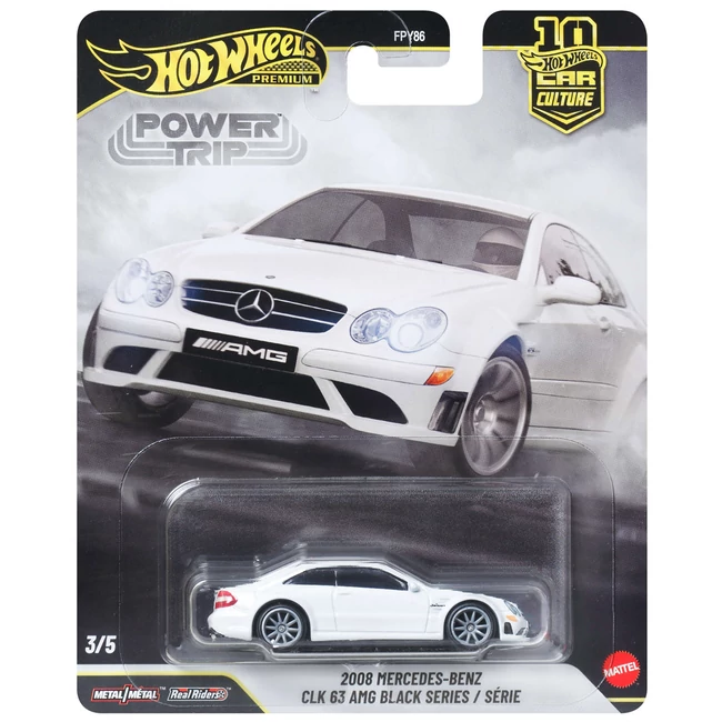 Hot Wheels Premium: Cool-túra 2008 Mercedes-Benz CLK 63 AMG Black Series kisautó 1/64 - Mattel