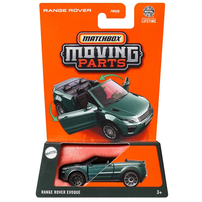 Matchbox: Moving Parts – Nyitható kisautó Range Rover Evoque 1/64 – Mattel