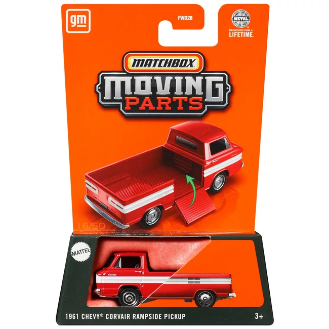 Matchbox: Moving Parts – 1961 Chevy Corvair Rampside Pickup nyitható kisautó 1/64 – Mattel