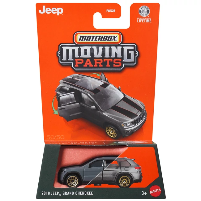 Matchbox Moving Parts: 2018 Jeep Grand Cherokee nyitható kisautó 1/64 - Matte