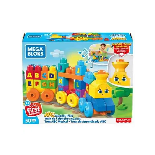 Fisher-Price: ABC zenélő vonat építőjáték – Mega Bloks