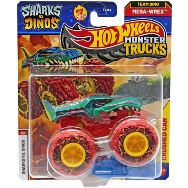 Hot Wheels Monster Trucks: Sharks VS Dinos Mega-Wrex kisautó 1/64 – Mattel