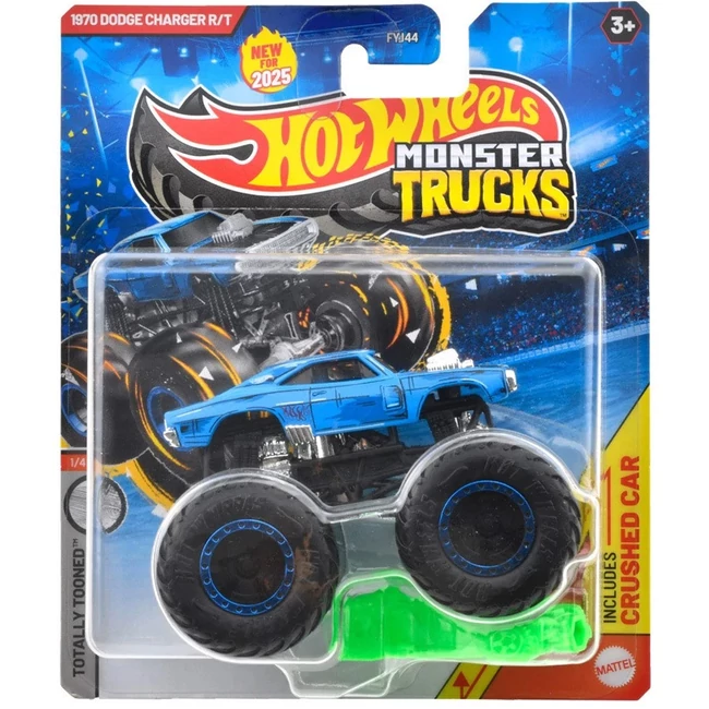 Hot Wheels Monster Trucks: 1970 Dodge Charger R/T kisautó 1/64 – Mattel