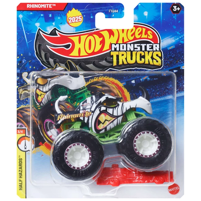 Hot Wheels: Monster Trucks – Rhinomite fehér kisautó 1/64 – Mattel