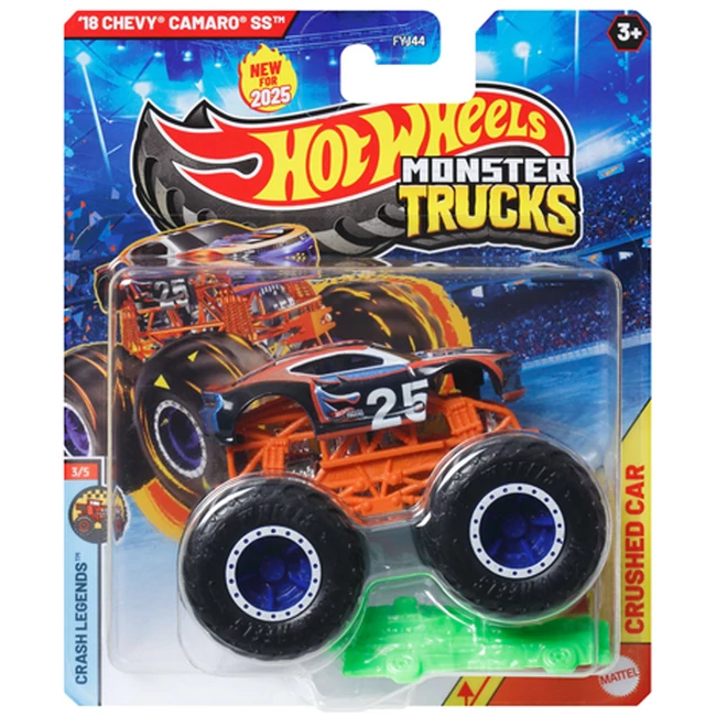 Hot Wheels Monster Trucks: ’18 Chevy Camaro SS kisautó 1/64 – Mattel