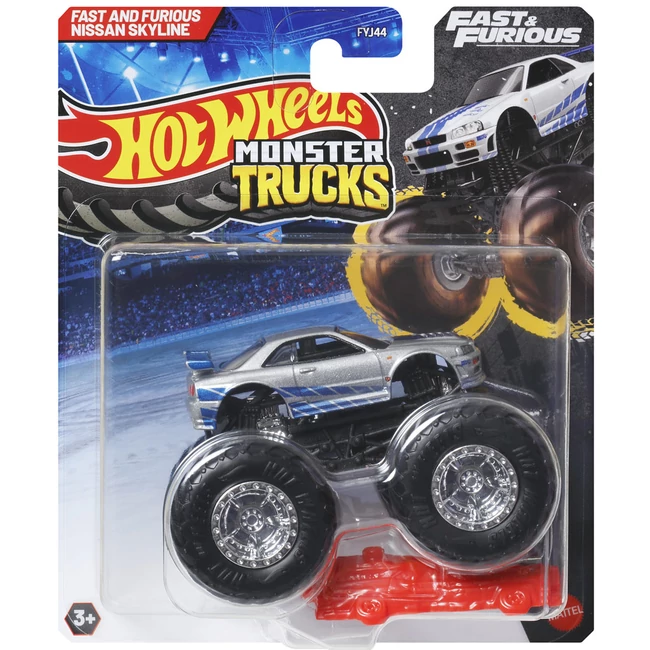 Hot Wheels Monster Trucks: Halálos iramban Nissan Skyline kisautó 1/64 – Mattel