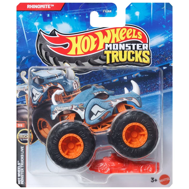 Hot Wheels Monster Trucks: Rhinomite kék monster kisautó 1/64 - Mattel