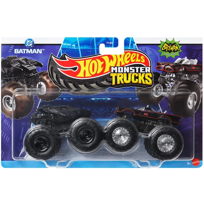 Hot Wheels Monster Trucks: Batman vs Classic TV Series Batmobile kisautó 2 db-os csomag 1/64 – Mattel
