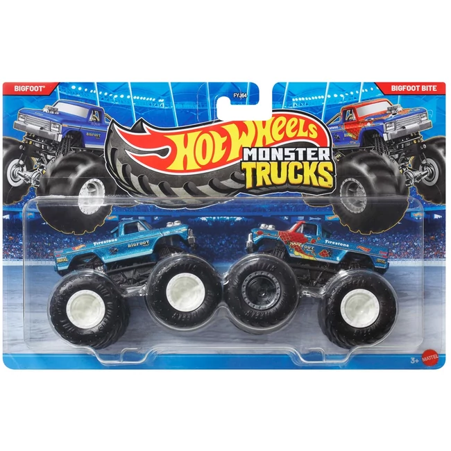 Hot Wheels Monster Trucks: Bigfoot vs Bigfoot Bite kisautó 2db-os csomag 1/64 - Mattel