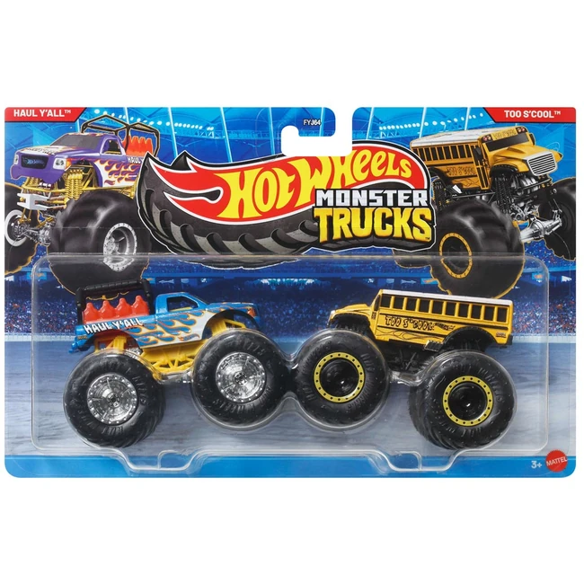 Hot Wheels Monster Trucks: Haul Y'All vs Too S'Cool kisautó 2db-os csomag 1/64 - Mattel