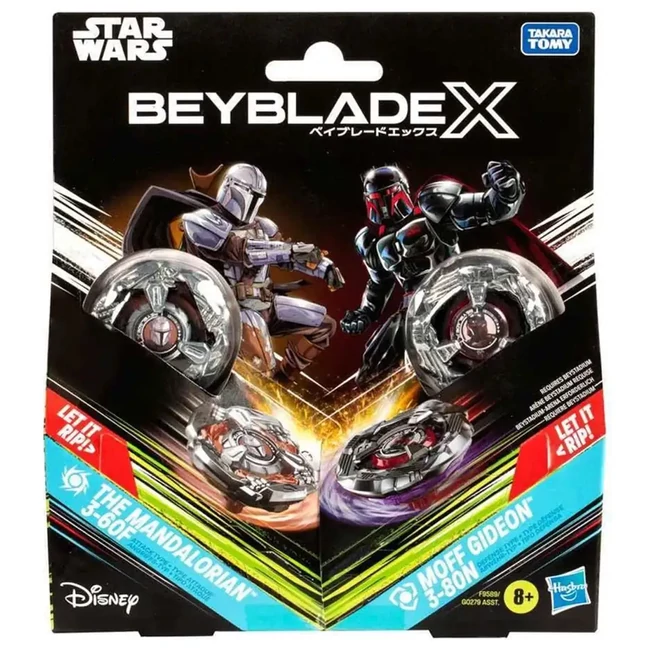 Beyblade X Star Wars Collab The Mandalorian 3–60F vs Moff Gideon 3–80N – Hasbro