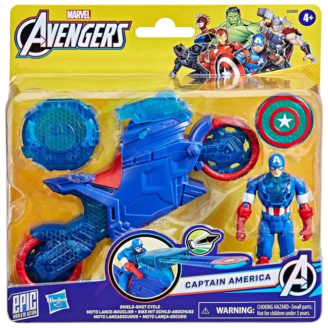 Marvel: Amerika kapitány motorral és pajzs kilövővel – Hasbro