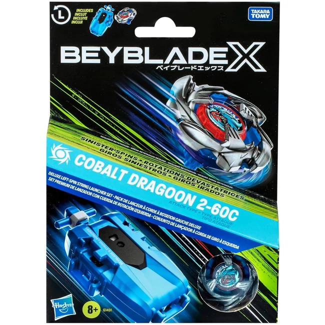 Beyblade X String Launcher Cobalt Dragoon 2–60C pörgettyű szett – Hasbro