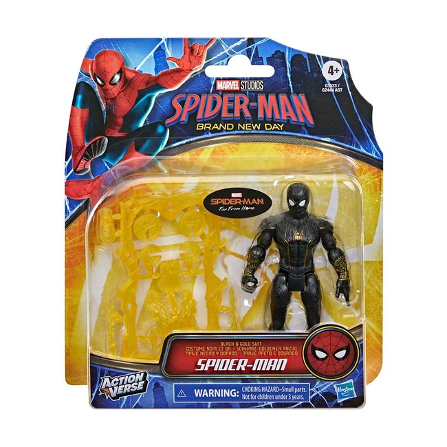 Pókember Vadonatúj nap: Pókember fekete-arany figura kiegészítőkkel 11cm – Hasbro