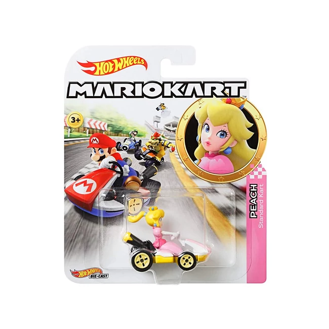 Hot Wheels Mario Kart: Peach kisautó 1/64 – Mattel