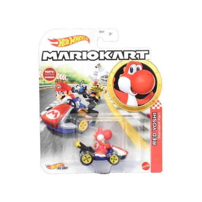Hot Wheels – Mariokart: Red Yoshi kisautó 1/64 – Mattel