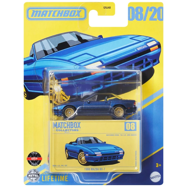 Matchbox: 1988 Mazda RX-7 gyűjtői kisautó 1/64 – Mattel