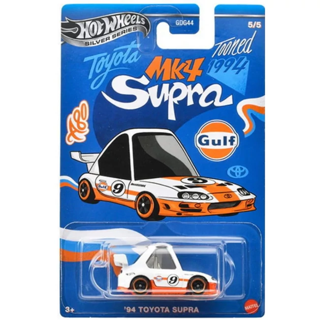Hot Wheels Silver Series: Tooned Gulf 1994 Toyota Supre Mk4 kisautó 1/64 – Mattel