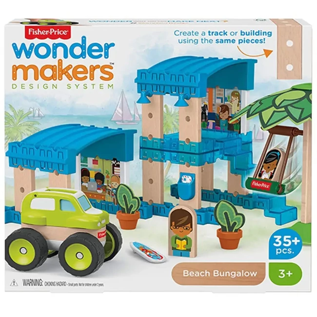 Fisher-Price: Wonder Makers tengerparti bungaló építő készlet 35 db-os – Mattel
