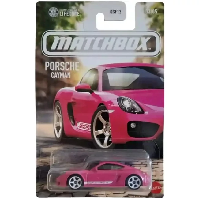 Matchbox Ikonikus Porsche Cayman pink kisautó 1/64 – Mattel