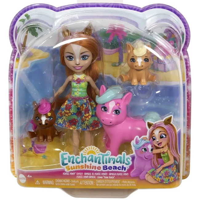 Enchantimals: Sunshine Beach Pensee Pony és családja figuraszett – Mattel