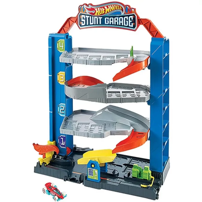Hot Wheels Kaszkadőrgarázs pályaszett kisautóval – Mattel