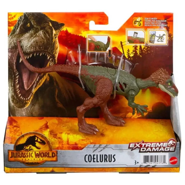 Jurassic World 3 harcoló Coelurus dinoszaurusz figura