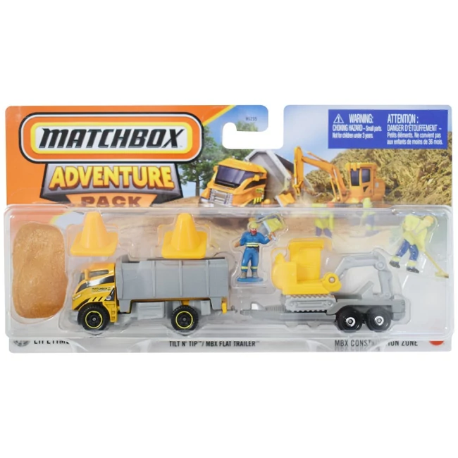 Matchbox: Tilt N' Tip kisautó utánfutóval szett 1/64 – Mattel