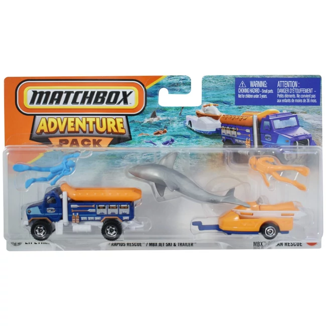 Matchbox: Rapids Resque kisautó utánfutóval szett 1/64 – Mattel