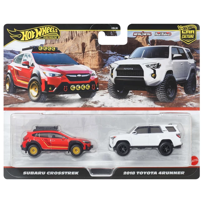 Hot Wheels: Deluxe Subaru Crosstrek és 2018 Toyota 4Runner 2 db-os kisautó csomag 1/64 – Mattel