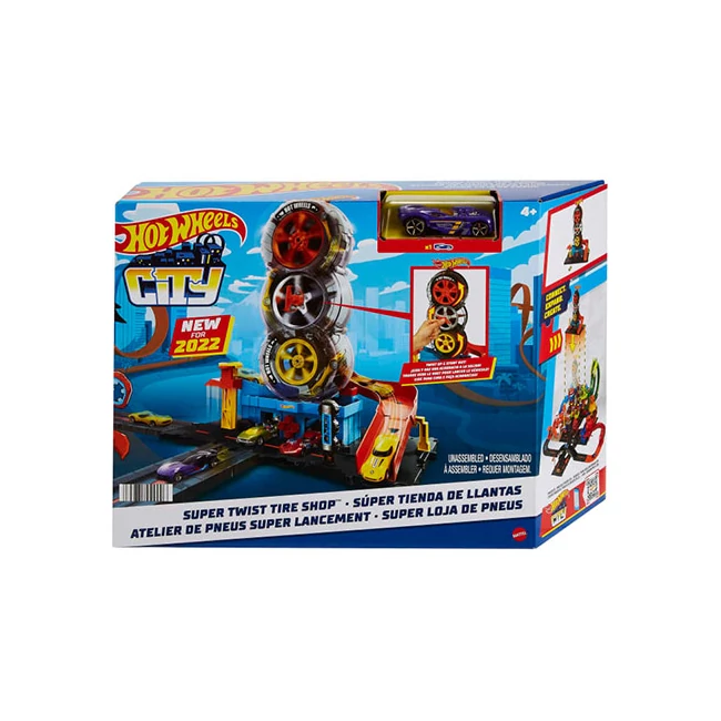 Hot Wheels: City Tripla kerekes gumiszerviz játékszett – Mattel