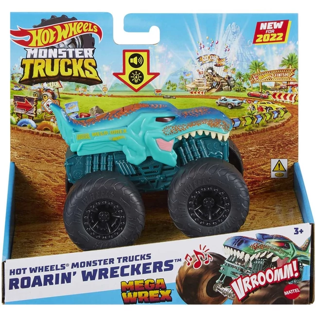 Hot Wheels Monster Trucks: Mega Wrex monster autó fény és hangeffektekkel 1/43 – Mattel