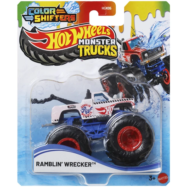 Hot Wheels Monster Trucks: Ramblin' Wrecker színváltós autó 1/64 – Mattel