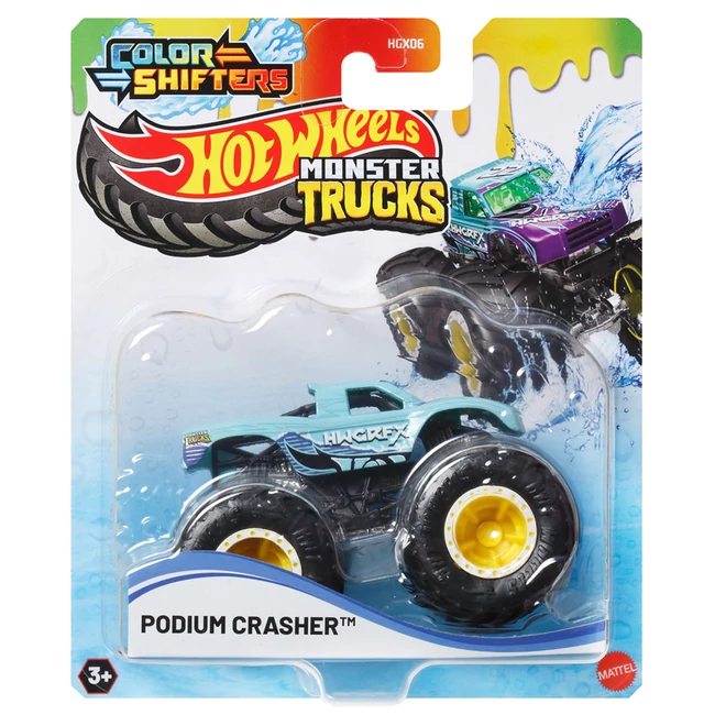 Hot Wheels Monster Trucks: Színváltós kisautó – Podium Crasher – Mattel