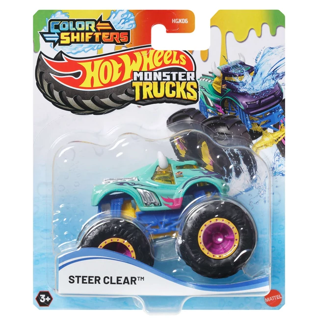 Hot Wheels Monster Trucks: Színváltós kisautó – Steer Clear – Mattel