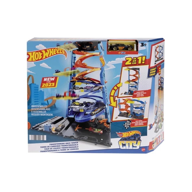 Hot Wheels City: 2 az 1-ben versenytorony játékszett – Mattel