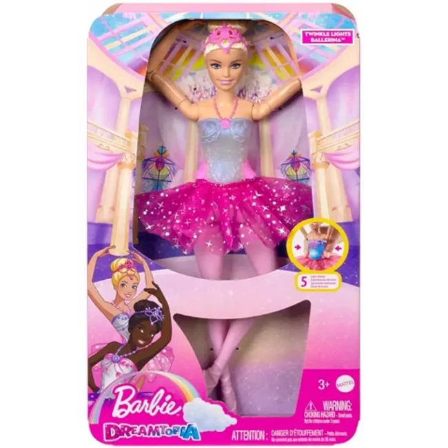 Barbie®: Tündöklő Szivárványbalerina szőke hajjal és fénnyel – Mattel
